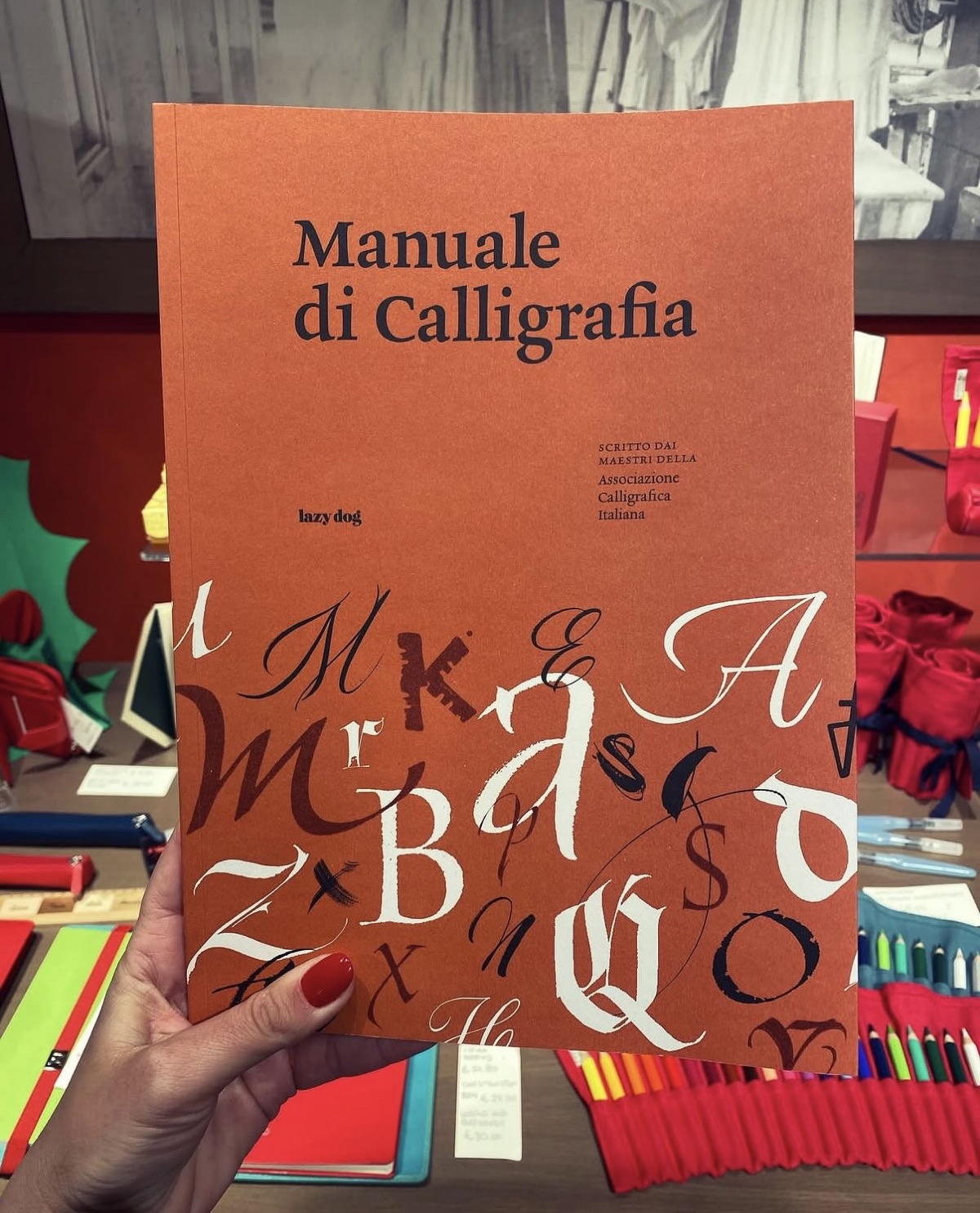 Un manuale di calligrafia aperto